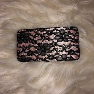 Pink and Black Lace Wallet
